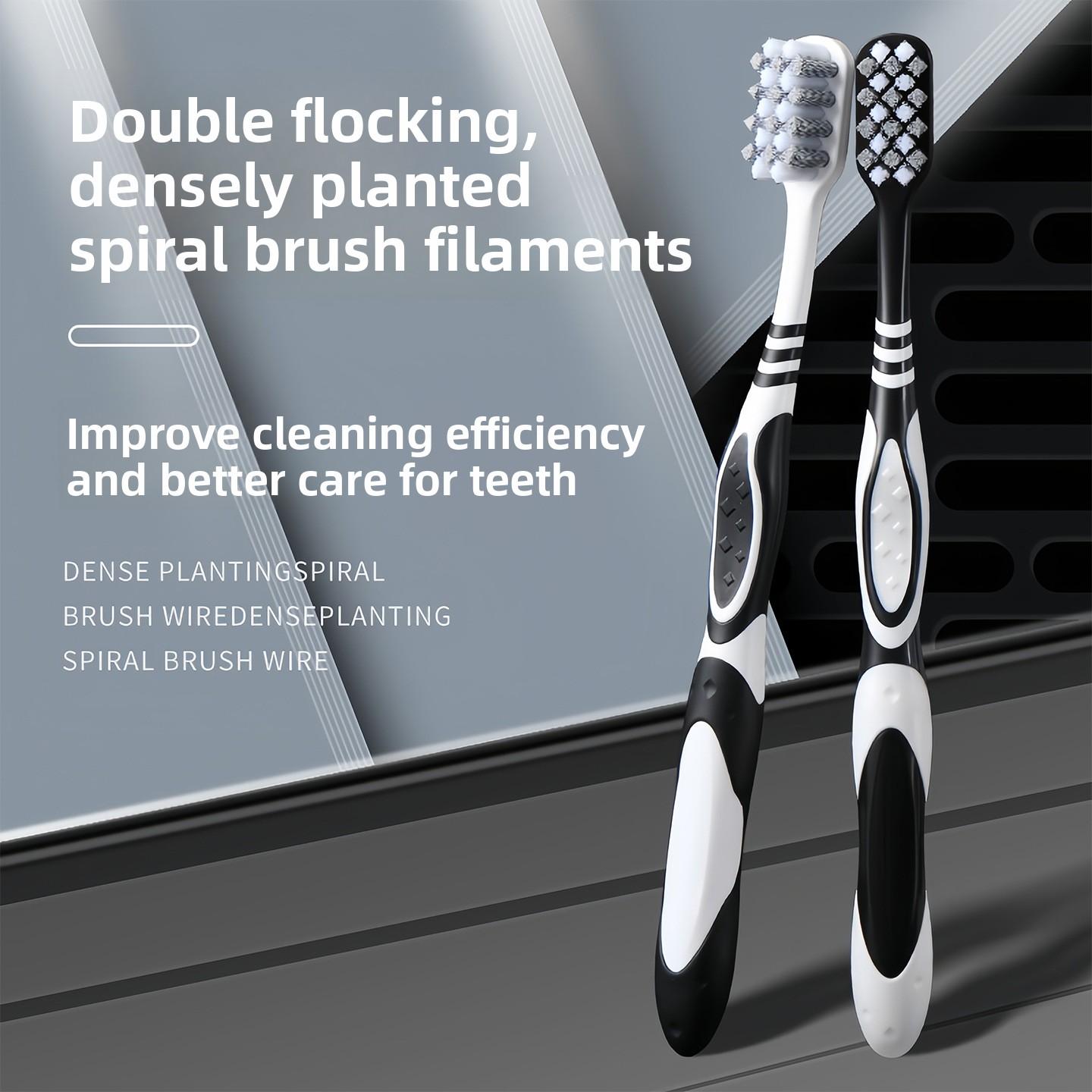 

Medium Hard Bristle Toothbrush for Home Use with Ergonomic Design and Powerful Stain Removal Pack of 2 in 1 box
