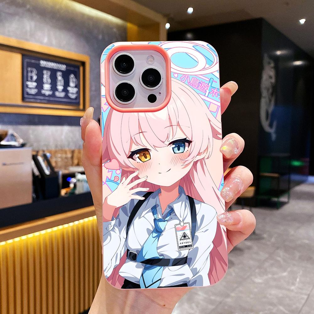 Blue Archive Takahashi Hoshino Jelly Double layer Pink Mobile Phone Case for iPhone 17 16 15 14 13 12 11 Air Pro Max Plus