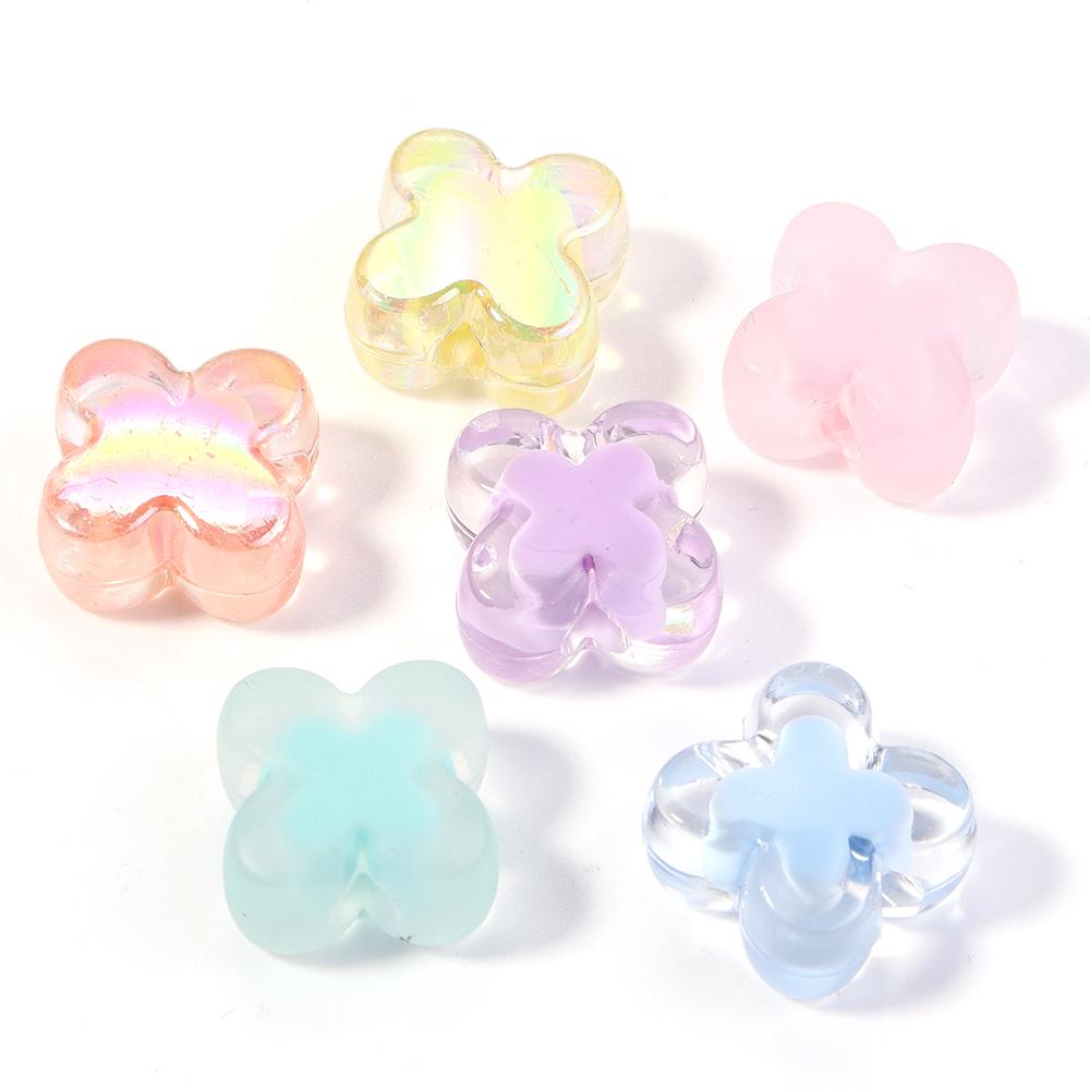 50 Stück/Los Bunte Acryl-Blumenperlen Lose Abstandshalterperlen Für Schmuckherstellung DIY Armband Halskette Ohrringe Zubehör