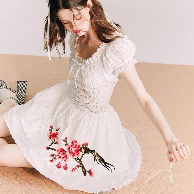 1 Set Applique Repair DIY Patches For Jeans Hat Embroidered Magnolia Bag Clothes Fabric Stickers Embroidery Flower