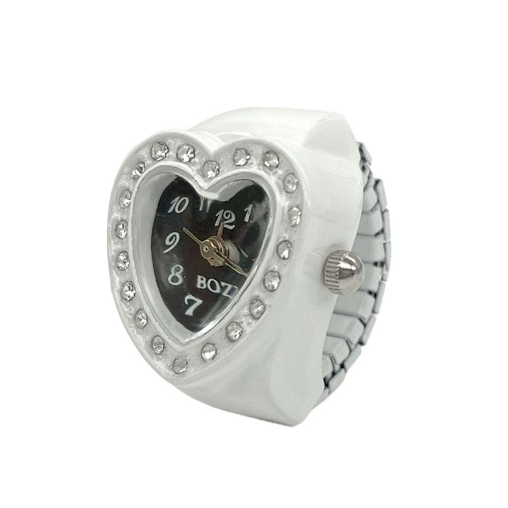 

Подарочные ювелирные часы Эластичные эластичные кольца Круглые кварцевые кольца на палец Кольцо Часы Цифровые часы чёрный