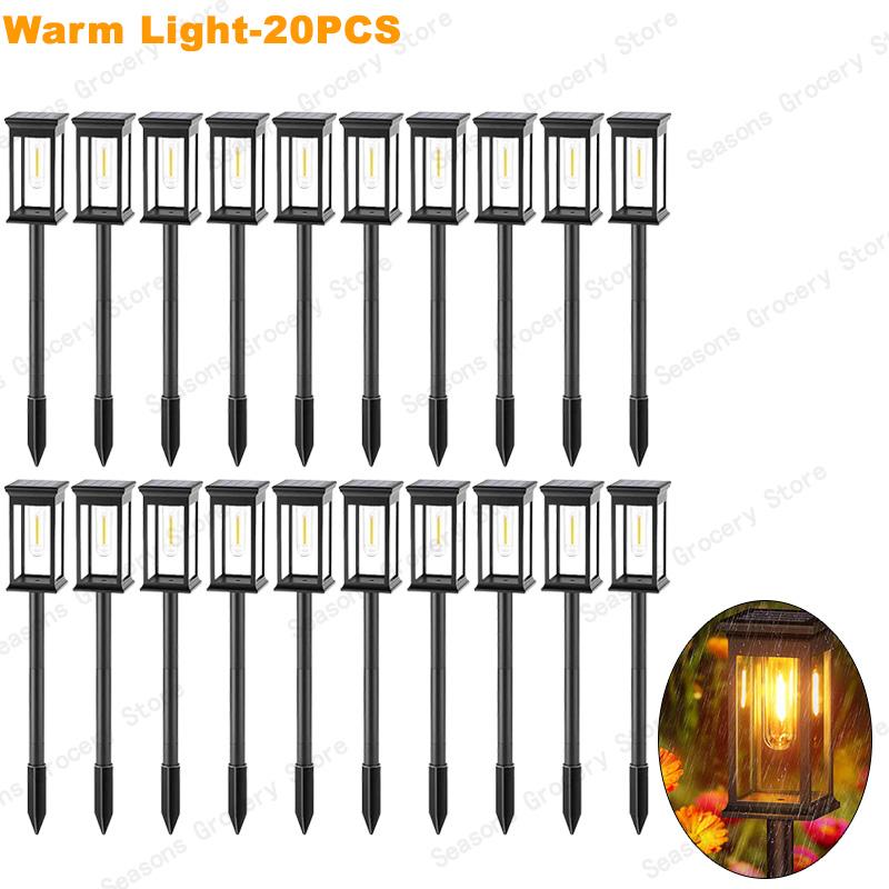 Solar LED Walkway Lights Outdoor Waterproof Durable Tungsten Warm Light Garden Patio Driveway Sidewalk Splice Decorative Lights