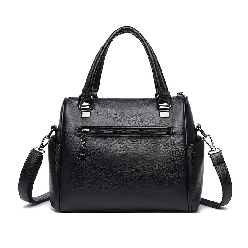 Women's Tote Bag Vintage Top Handle Bag Solid PU Leather Fashi Shoulder Satchel Large Capacity Crossbody Bags Commuter Handbag