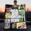 1 peça Manta de Flanela Rick and Morty para Exterior Macia, Leve e Quente para Sofá, Escritório