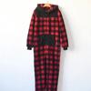 Outdoor Single Autumn and Winter Men's and Women's Extended Hooded Thickened Warm Berber Fleece Long Sleeves One-Piece Pajamas Loose Homewear
