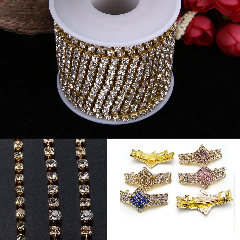 10 Yards/Roll Clothes Rhinestone Tassel Ornament Earring Bracelet Beads Diamond Decoration Accessories for Garment Bags