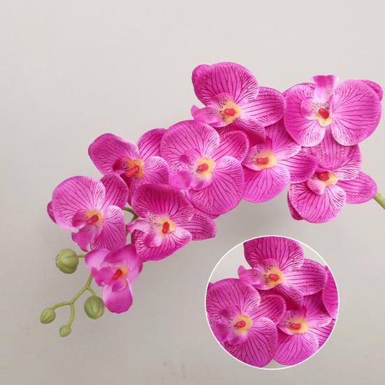 Artificial Orchid Flowers Long Stemmed Realistic Phalaenopsis Orchids No Maintenance Velvet Petals Fake Flower Home Decor
