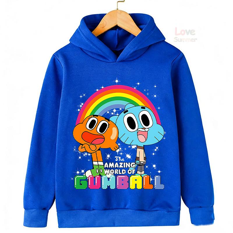 Podzimní Vtipné Dětské Mikiny The Amazing World Of Gumball Mikina s Kapucí Děti Kluci Dívky Grafická Ležérní Sportovní Mikina