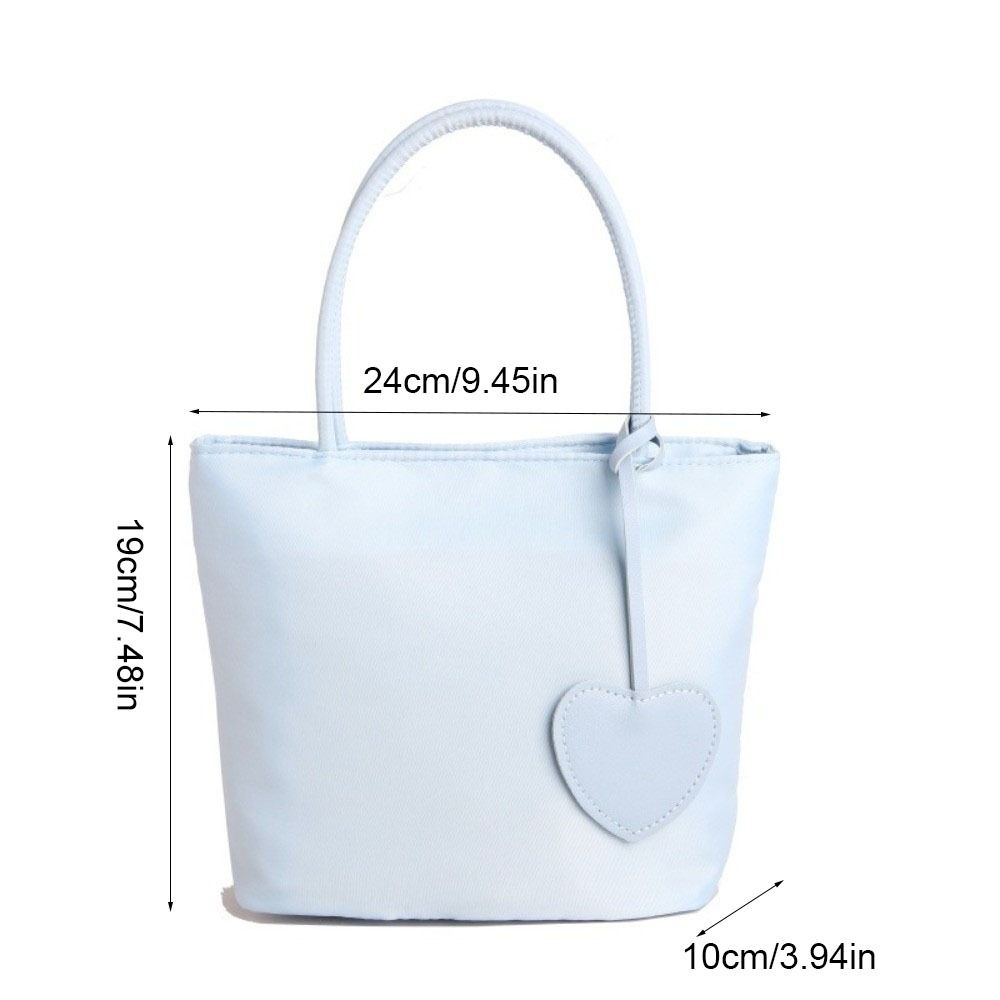 Mit Herzanhänger Unterarmtasche Koreanischer Stil Oxford-Stoff Umhängetasche Nylon-Tragetasche Damen