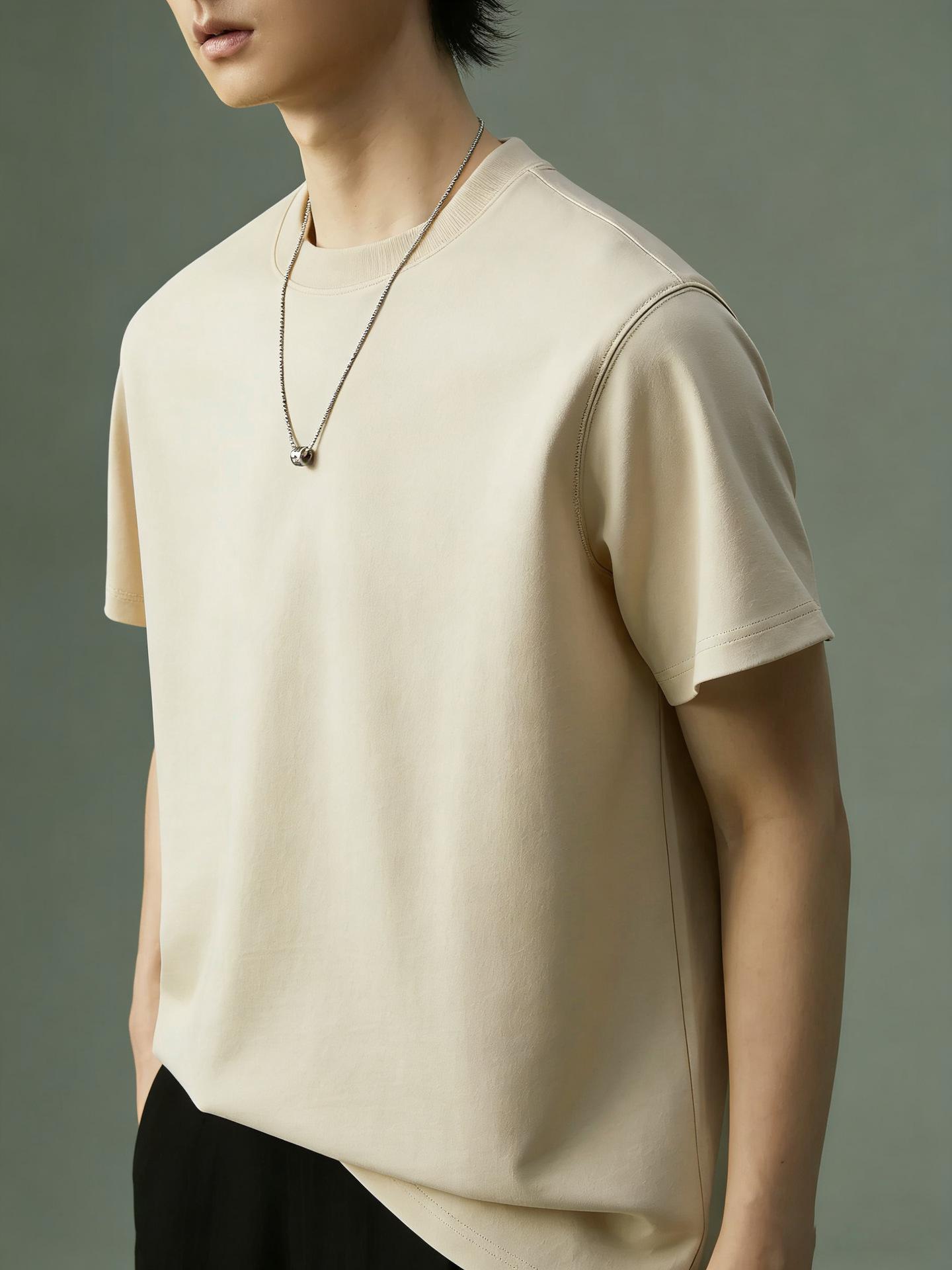 

Men s Pure Cotton Round Neck Short Sleeve Loose Fit Sport Casual T-shirt - Youth Fashion 2026 XXL