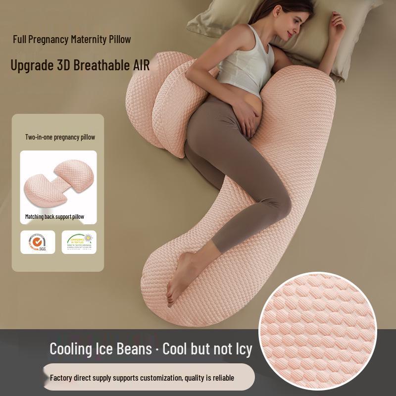 U-Shaped Pregnancy Pillow - Lumbar, Belly, and Back Support for Side Sleepers