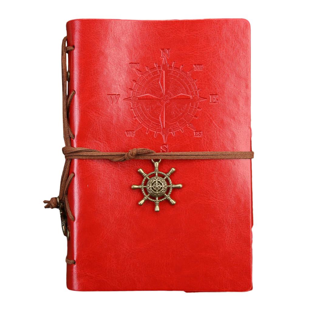Vintage Notebook PU Leather Journal Travel Journal Diary with 150 Blank Page and Pendant Refillable Loose Leaf Notebook