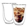 Pokaro Tea Glass 330ml Full Set of Ice Tea Design for Heat and Cold No Coaster Stylish Cafe Perfect Microwave and Dishwasher Safe Double-Walled Glass,