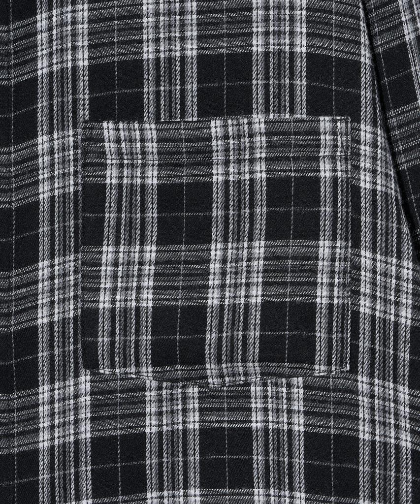 YALE Flannel Vintage Oversized Check Shirt_Black