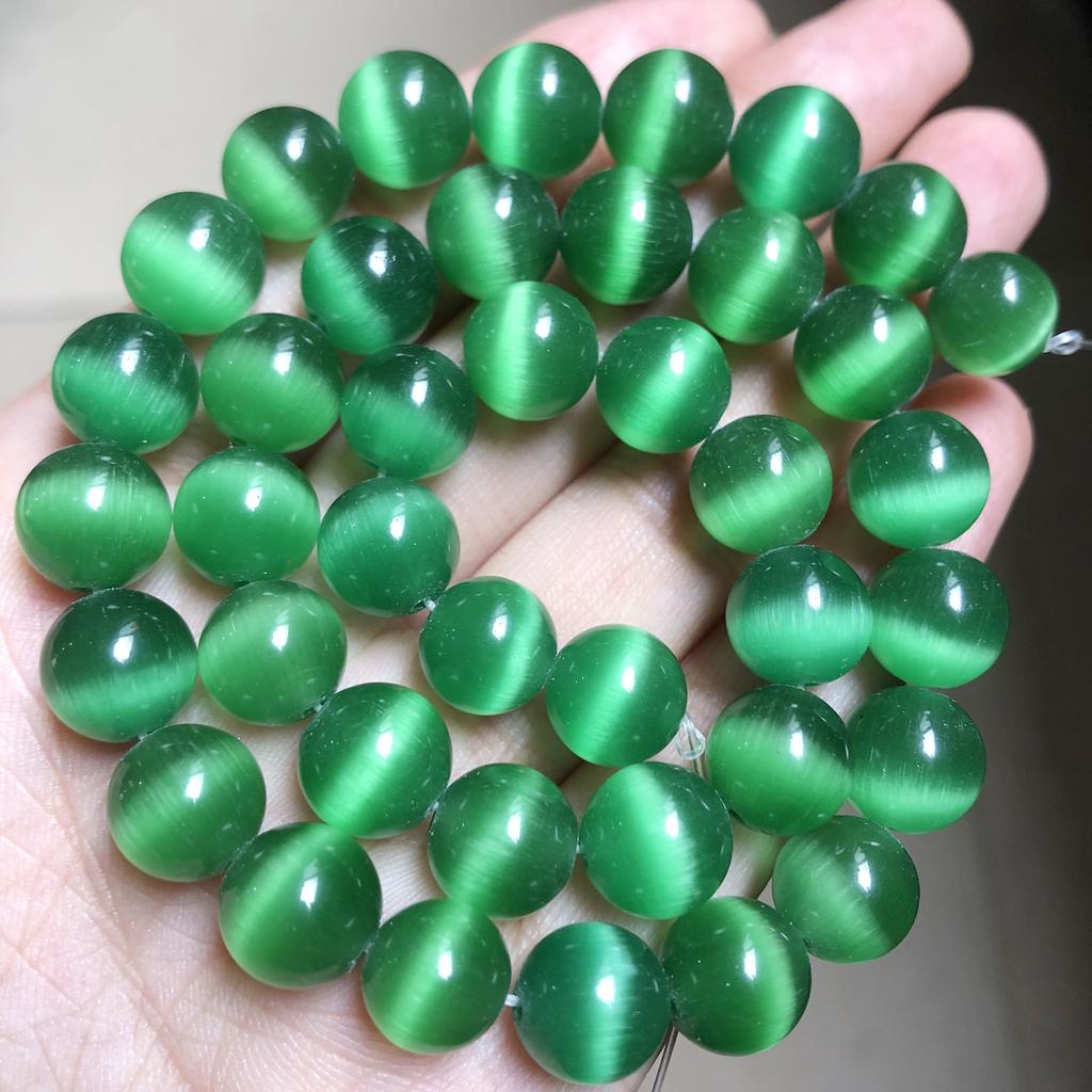 4/6/8/10/12mm Pink Color Cat Eye Opal Beads Natural Stone Glass Loose Beads for Jewelry Making DIY Bracelets Accessories 15''