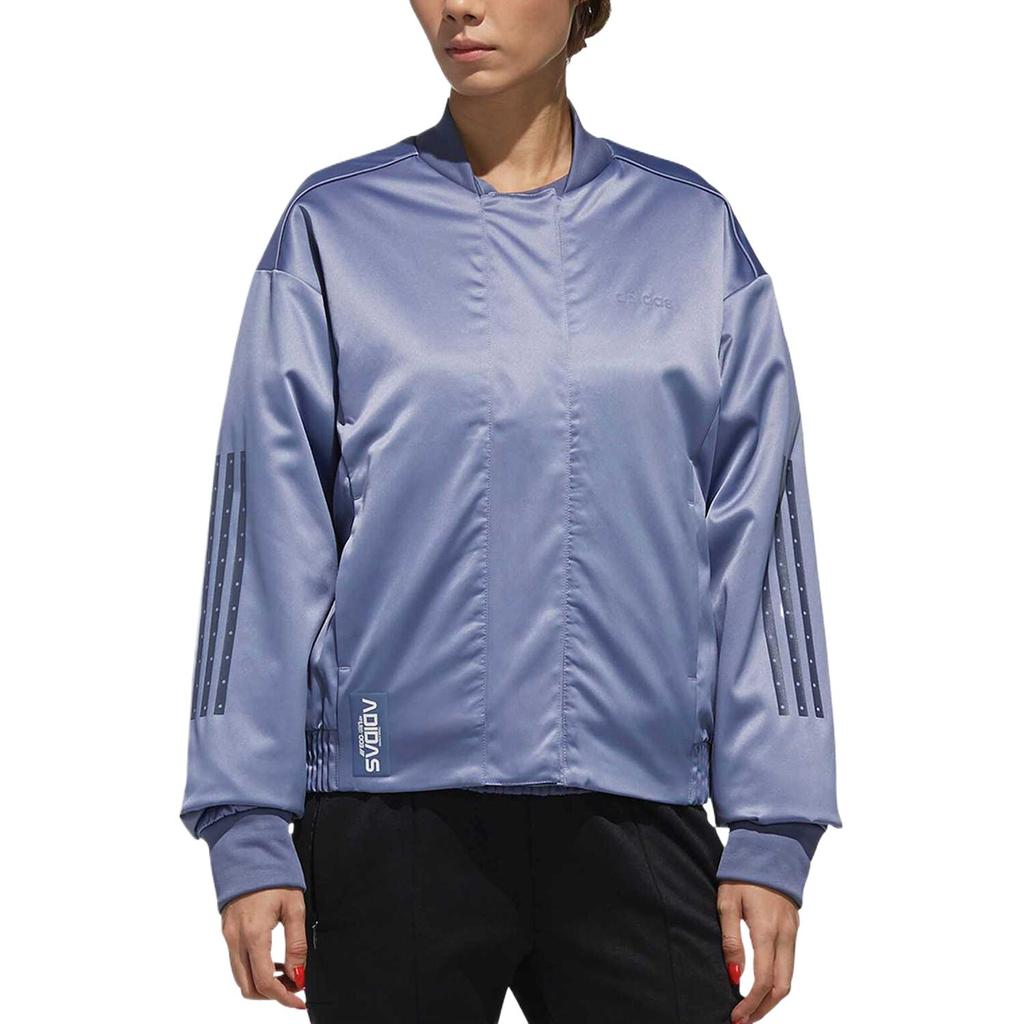 Adidas Ut P Bmr Jacket Letter Print Pattern Sports Casual Comfortable Warm Cotton Coat Women Jacket Blue DW7984