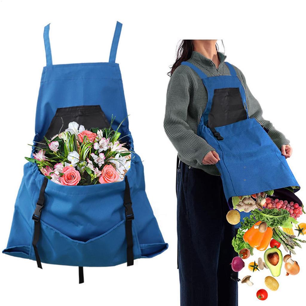 Garden Apron Outdoor Picking Large Pocket Apron Gardening Quick Release Harvest Apron Backpack Tool Gardeners Apron Picking Bag