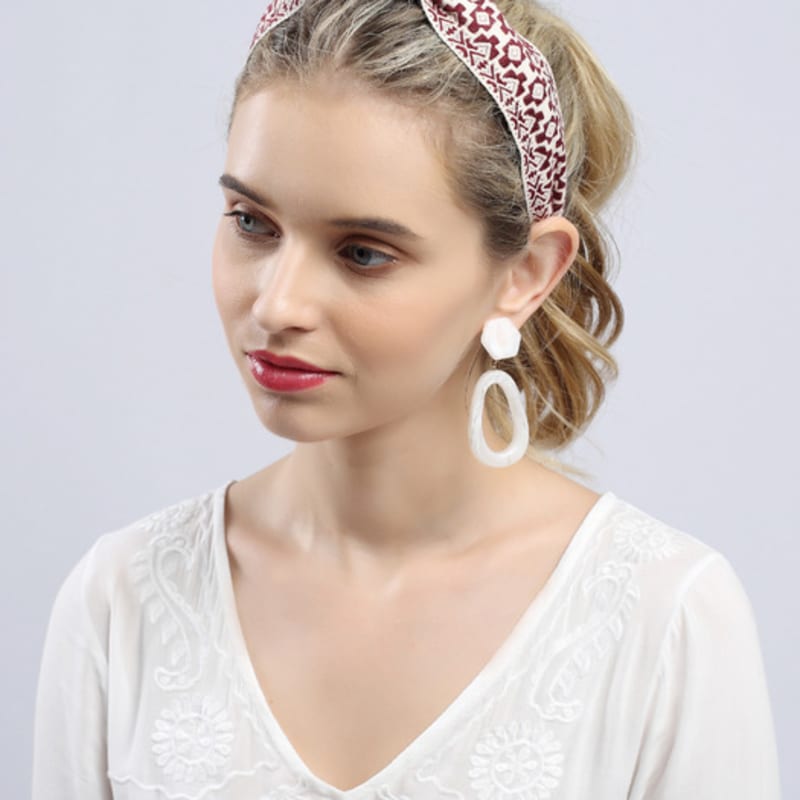 LALA Ethnic Imported Lace Hairband L-Wine