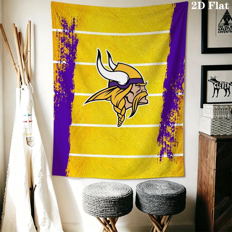 Minnesota Vikings Duvar Gobleni Estetik Duvar Askısı Baskılı Kumaş Battaniye Yatak Odası Oturma Odası Ev Dekorasyonu için Dekoratif Goblenler