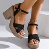 Fashion Outdoor Buckle Strap Wedge Sandals for Women Summer 2025 Comfortable Solid Woman Platform Sandles Open Toe Sandalias for Women