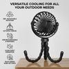 Portable Stroller Fan 360° Rotate USB Rechargeable Mini Fan, Portable Handheld Cooling Fan for Travel & Outdoor