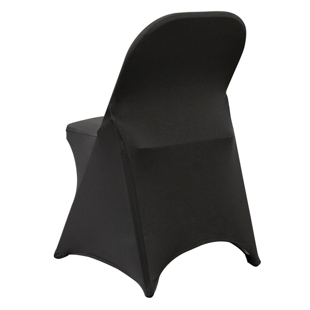 50PCS Black, Stretch Spandex Folding Chair Covers, Universal Fitted Chair Cover, Removable Washable Protective Slipcovers, for Wedding, Holiday,