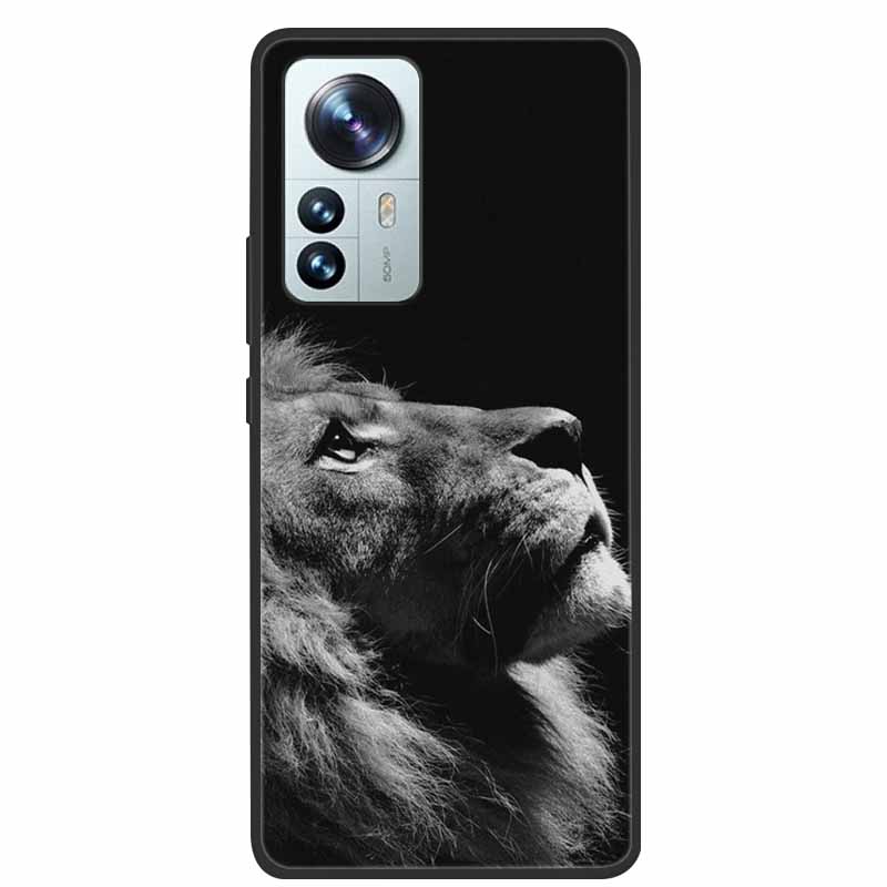 For Xiaomi 12T Pro Phone Case Cover Lion Wolf Black Soft Silicone Case For Xiaomi 12T Pro Back Cover Case 12 T 12TPro Funda Capa