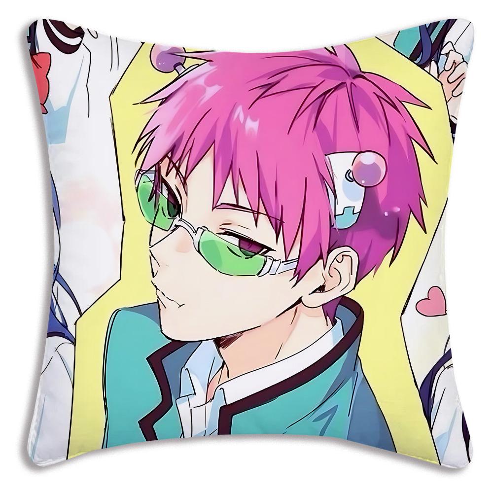 The D-Disastrous Life of Saiki K Pillow Covers Cartoon Sofa Decorative Home Double-sided Printing Short Plush Cute Cushion Cover