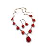 Diamond water drop geometric necklace earrings set light luxury temperament collarbone chain fashionable versatile high-end jewelry