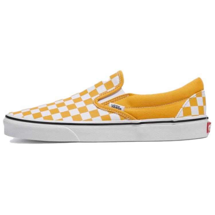Vans Slip-On Color Theory Checkerboard Classics Comfortable Non-Slip Durable Low-Top Skate Shoes Men sneakers Yellow VN000BVZLSV1 43
