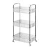 Mobile Shelf Cart with Caster Wheels 3 Layer Home Kitchen Corner Office Rolling Storage