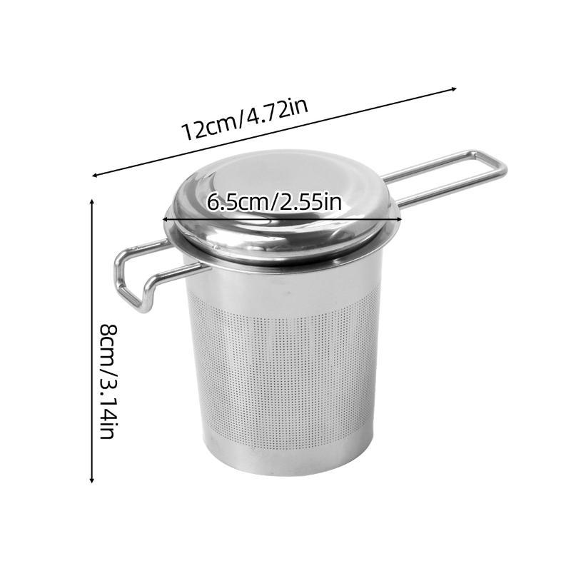 Stainless Steel Tea Infuser Double Wing Handles Fit Most Mugs Cups Extra Fine Mesh for Loose Tea Travel Portable Use