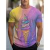 Sweet Ice Cream Colorful Print Graphic T-shirt Kid Casual Cute Candy Design Short Sleeve T Shirts Street Harajuku Trend New Tee