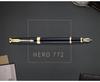 HERO 772 Fountain Pen Gift Set, Metal Barrel, Fine Nib, Engravable Calligraphy Pen for Business Office.