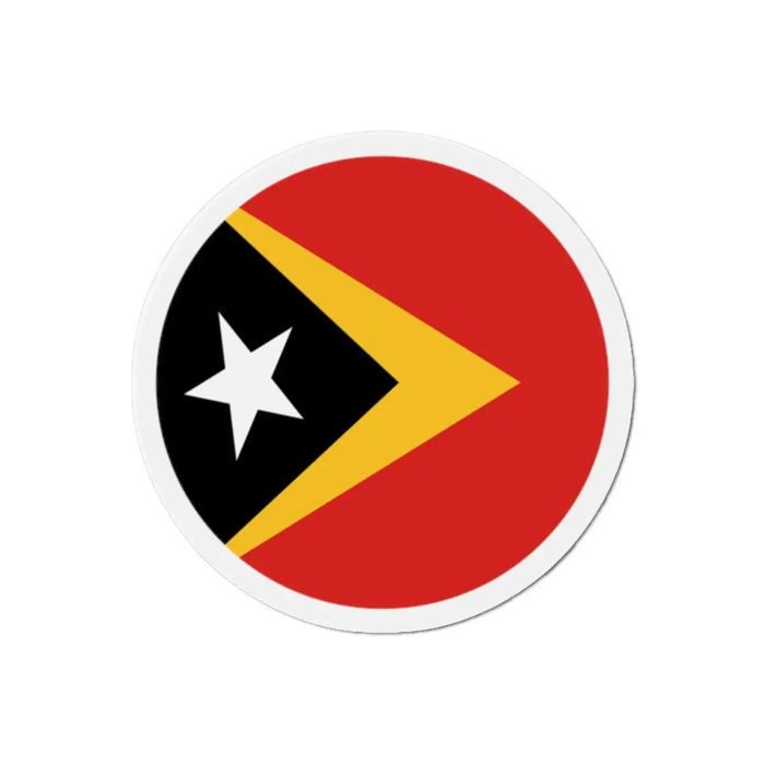 Aimant Rond - Multicolore - Drapeau Timor Oriental - 6 Cm - 50 Pièces - Résine Synthétique