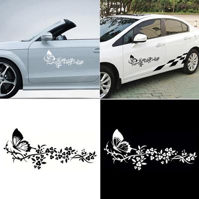 Flying Butterfly Flower Beautiful Car Door Window Sticker Decal Accessory Decor