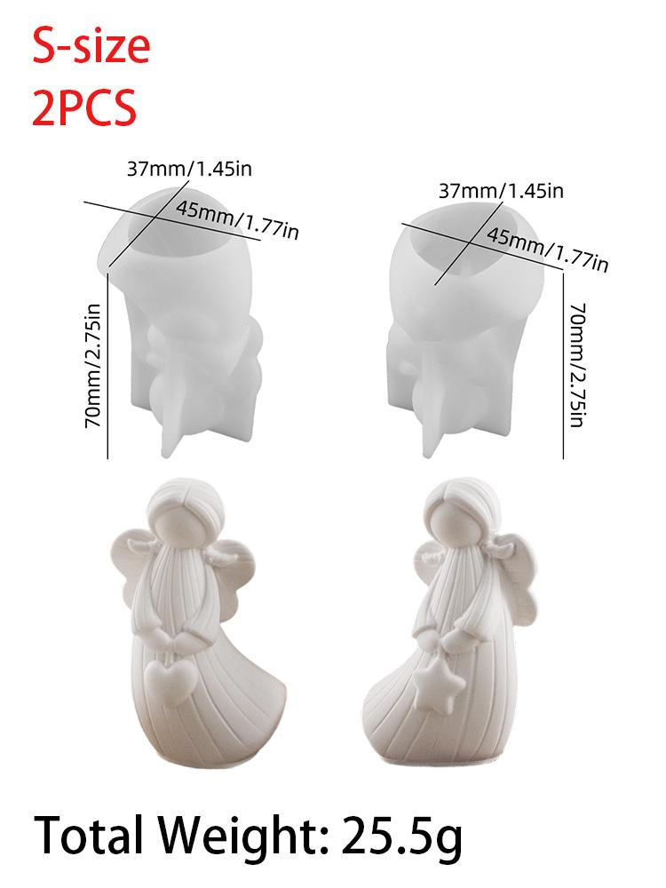 3D Heart Angel Silicone Candle Mold DIY Star Shape Sprite Ornaments Clay Molds Plaster Resin Crafts Making Home Decor Art Gifts