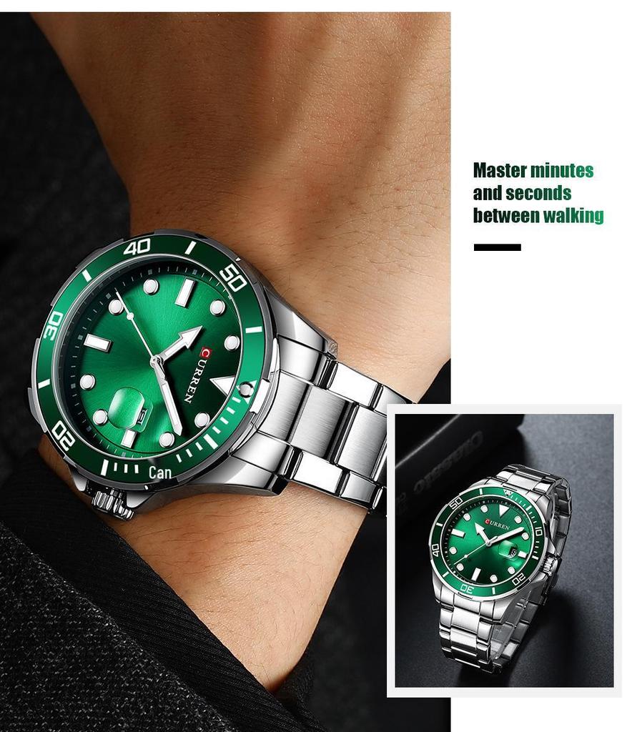 CURREN 8388 Men's Large Dial Calendar Waterproof Business Steel Band Watch