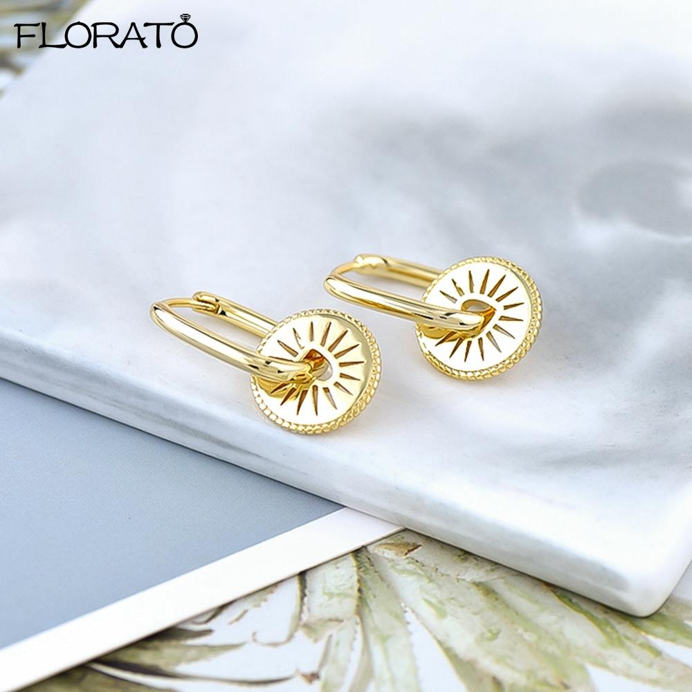 Vintage Gold Color Metal Drop Earrings 925 Sterling Silver Needle Geometric Pendants Hoop Earrings for Women 2026 New Jewelry