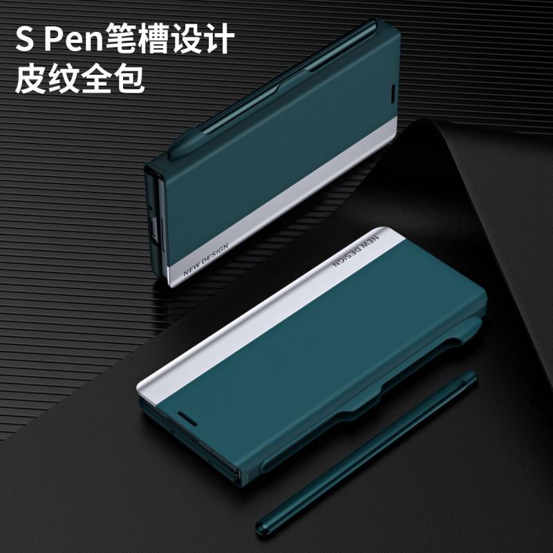 TriFold Flip Case Z Fold 8/7 With Pen Slot Shockproof Business Leather Cover
