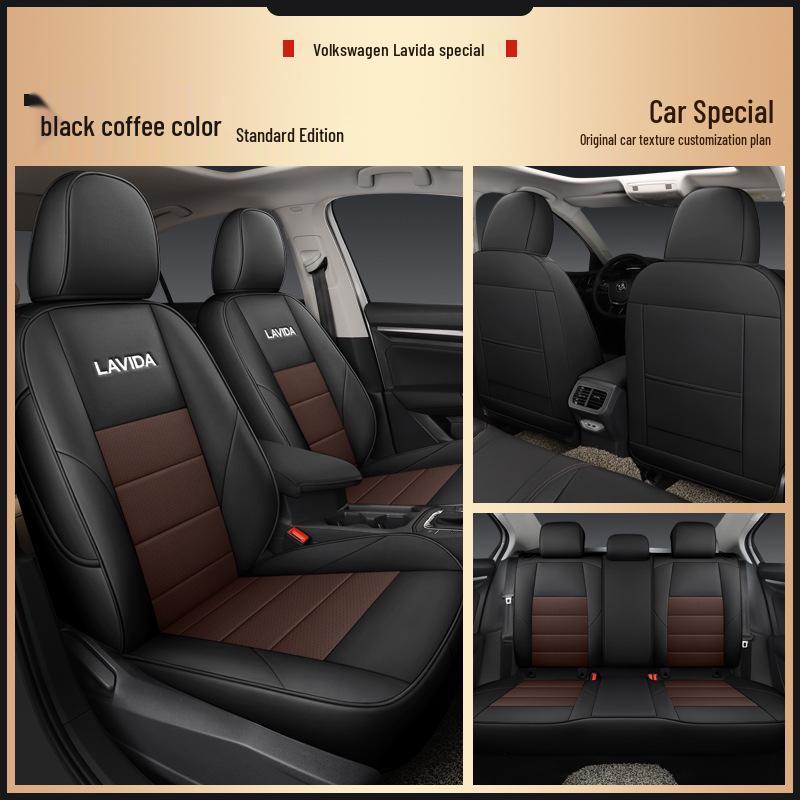 Volkswagen Lavida Original Texture Wear-Resistant Leather Car Seat Cover - All-Season, Universal Fit, Full Coverage for Five-Seater Models