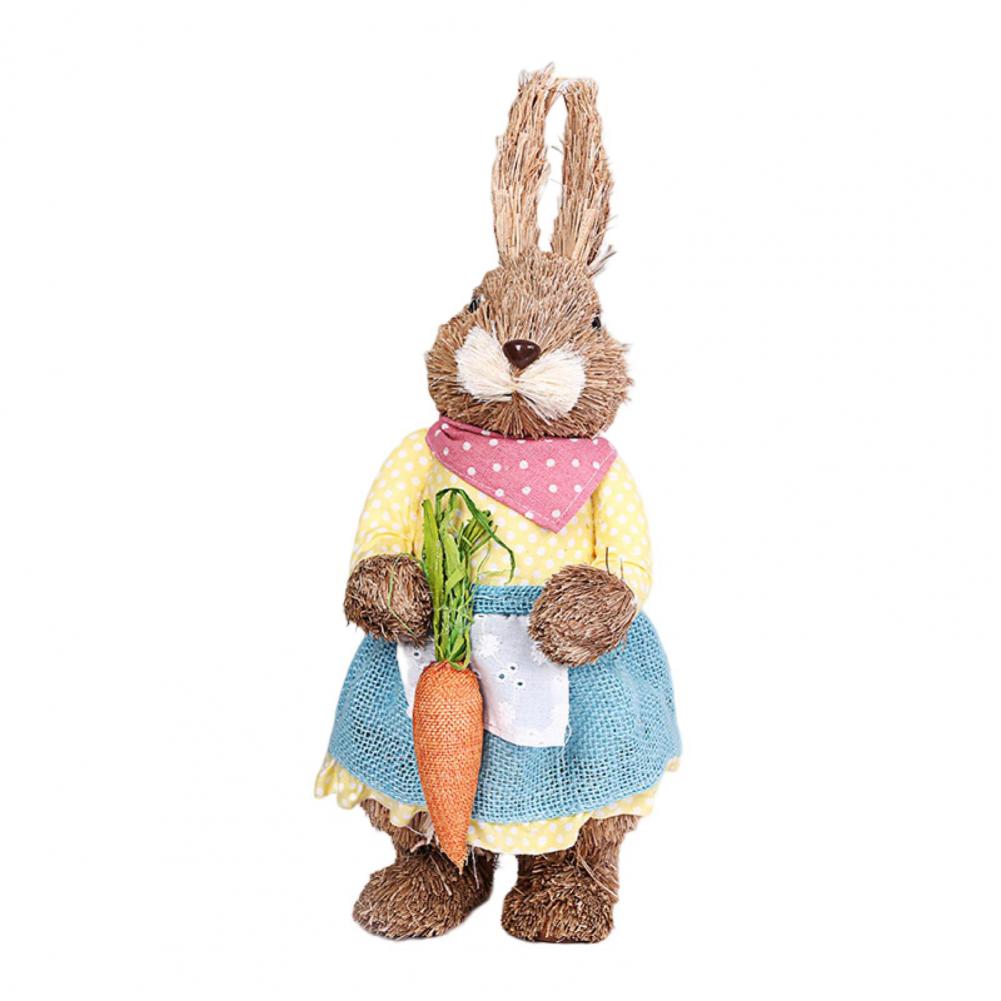 Cute Straw Rabbit Decor Home Decoration Halloween Decor for Winter Party Decor Wedding Decoration 2025 Easter Bunny