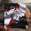 1PC Knightly Warrior In Armor Flannel Blanket Gift, Suitable for Both Men And Women, Soft Ideal for Beds And Sofa, Birthday Or Christmas Gift