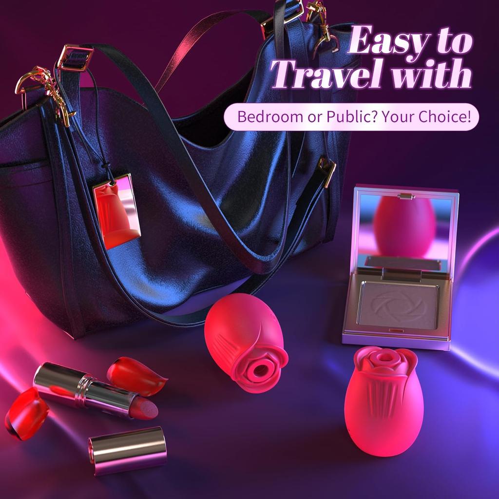 Sex Toys Rose Dildo Vibrator - Upgraded Adult Toys with 5 Sucking & Vibrating Modes for Women Clitoral Nipple, Rose Sucker Sex Toy Clitoral G Spot