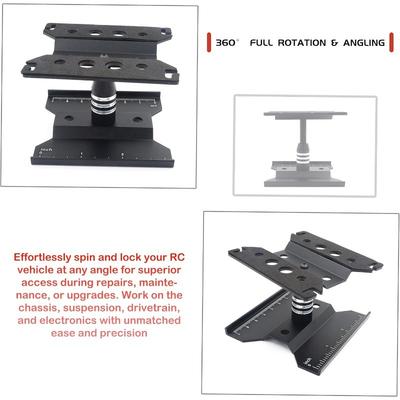 Bancada de Trabalho para Carro RC Ferramenta de Manutenção Estrutura Giratória 360° Adequada para Escala 1/24 1/18 TRX4M SCX24 Fcx24 Suporte de Exibição para Reparo