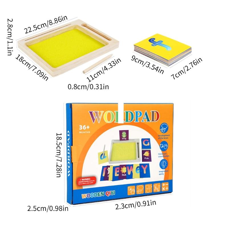 Sand Tray Letter Formation Sand Writing Tray with Pen Educational Toy for Kids Writing Letters and Number