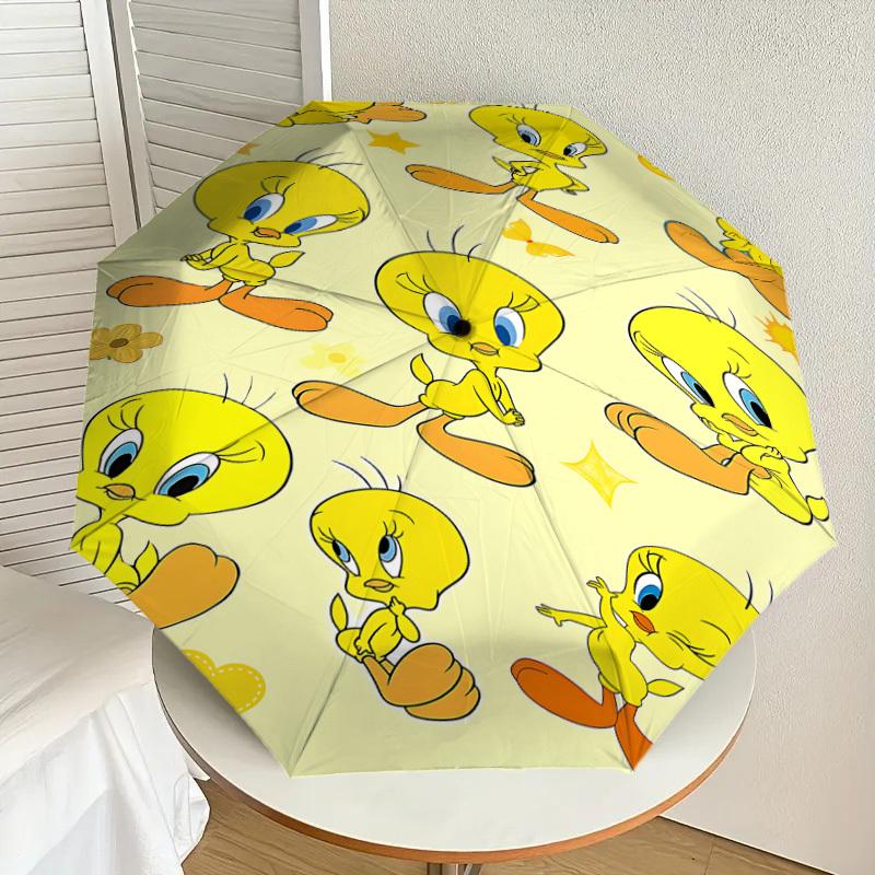 1PC Tweety Bird Umbrella-8-Rib Reinforced, Automatic Open, Lightweight & Durable, Cute Fashion Accessory for Outdoor, D2666