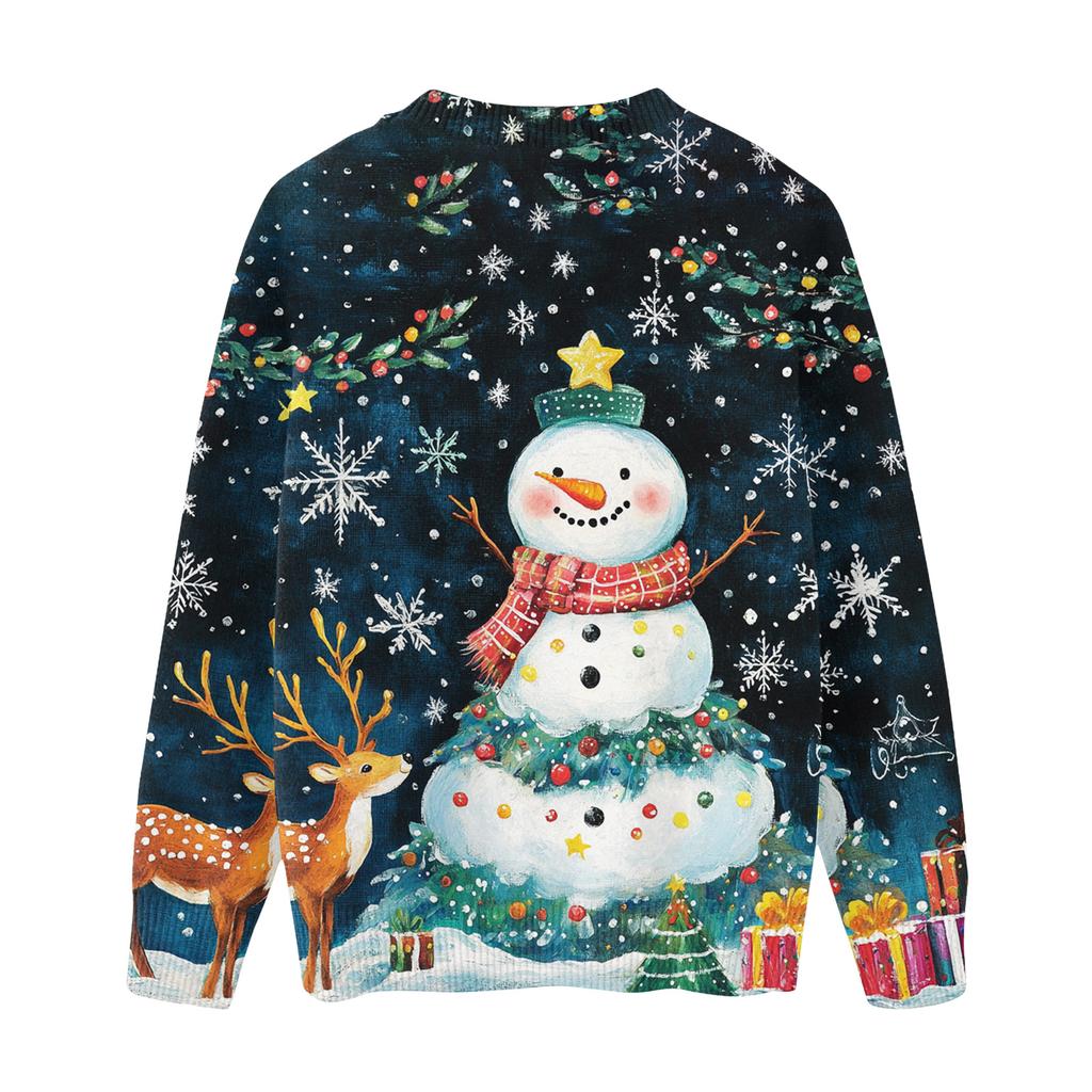 Weihnachtspullover für Kinder Jungen und Mädchen Strickpullover Niedliches Shirt Herbst Rundhals-Pullover Tops