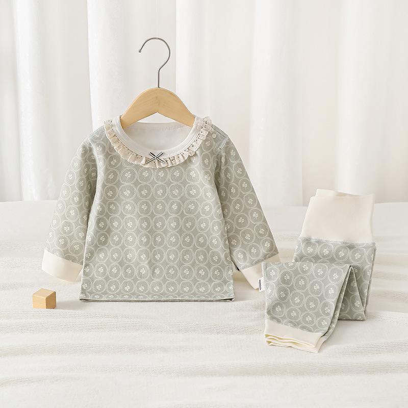 Infant Autumn Baby Clothes - Pure Cotton Two-Piece Set with High-Waisted Belly Protection for Girls