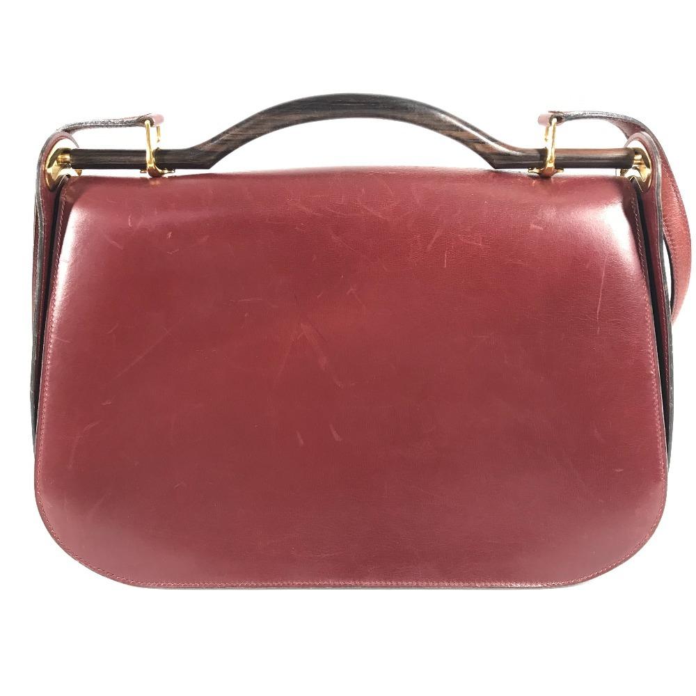 HERMES vintage Wood handle 2WAY Bag Shoulder Bag 2WAY Bag Hand Bag